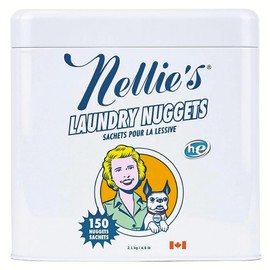 Nellie's Laundry Nuggets - 150 Loads - Fragrance-Free Biodegradable Laundry Pods - Botanical Cleaning - Long-Lasting Power - Green & Gentle Choice for Cleaner Clothes