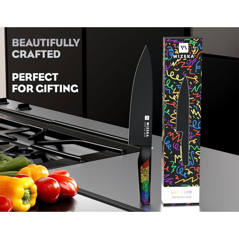 WIZEKA Chef Knife: 8 Inch: Extreme Sharp Kitchen Knife: Full