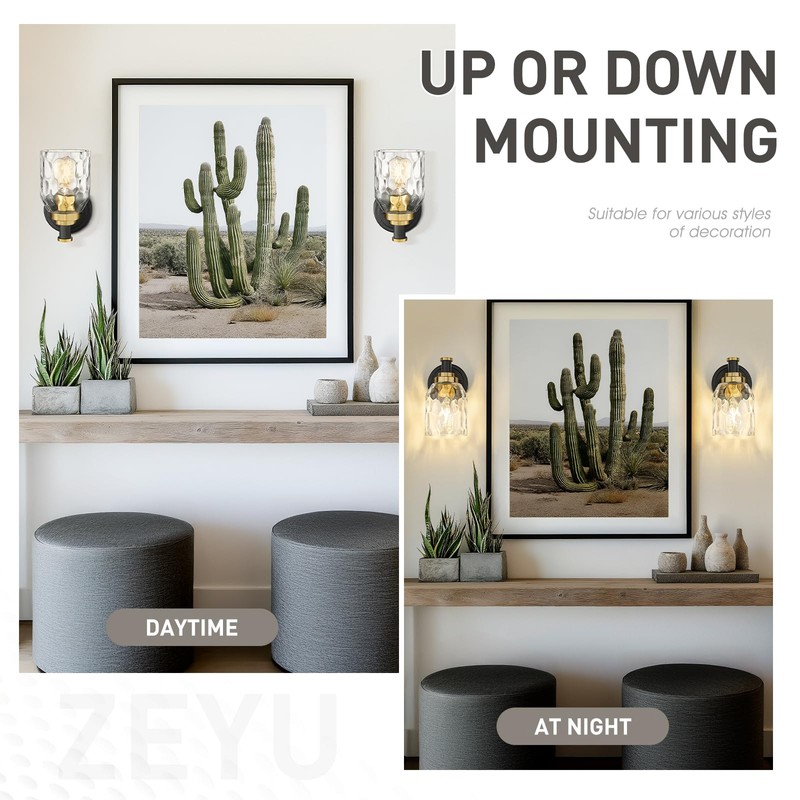 zeyu Modern Wall Sconces, 1-Light Sconces Wall Lighting, Industrial Bathroom