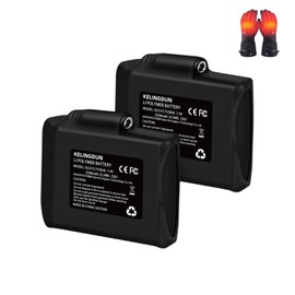 Kelingdun 2pcs 7.4V 3500mAh Lithium Polymer Batteries.Rechargeable Li-Polymer Batteries for Heated Gloves, Socks,and Jackets, Ideal for Skiing,Fishing,and Winter Sports. Female DC Jack Compatibility.