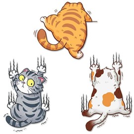 Car Stickers, Cat Stickers, Car Window Stickers, Car Scratches Hidden Stickers, Wall Stickers, Creative Decoration, Car Decoration, Cute Way, 3 Pieces
