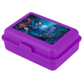Baagl Children's Lunch Box - Lunch Box for Girls, Boys, Nursery - Axolotl (Purple)
