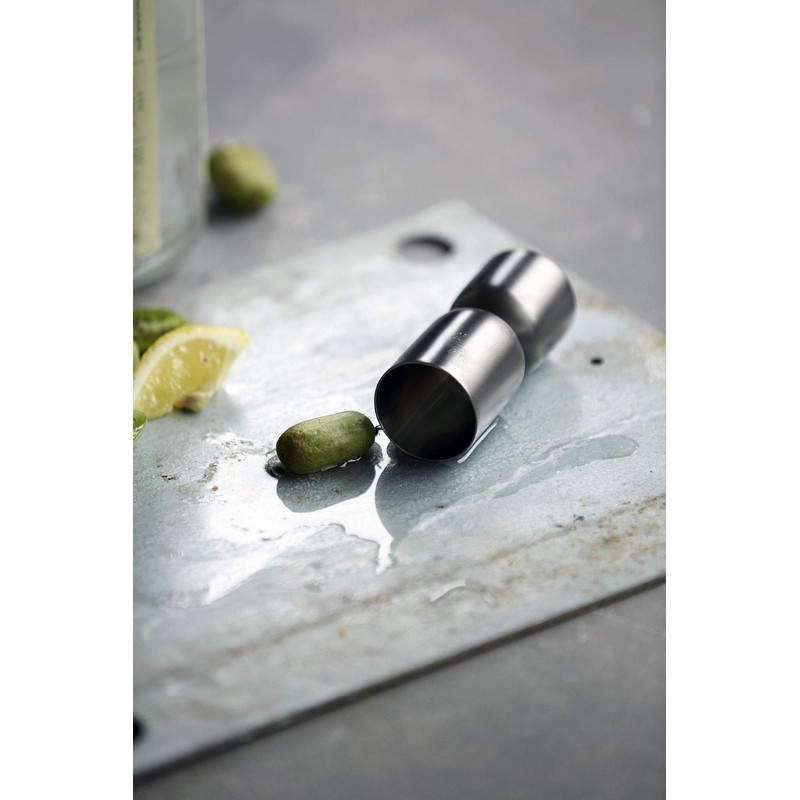 House Doctor 211290813, Messbecher, Grunge, Gunmetal-Grau, h: 8.5 cm, Edelstahl