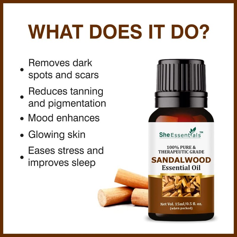 Generic Organic Mysore Sandalwood Essential Oil for Face, Skin, Chandan