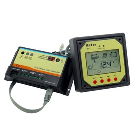EPEVER PWM Solar Charge Controller 20A 12V 24V Auto Work with Remote Meter MT-1 EPIPDB-COM Series Dual Battery Regulator Solar Panel System