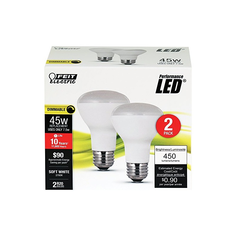 Feit Electric LED R20 Medium E26 Base Light Bulb -