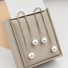 Pearl Earrings for Women Long Pearl Drop Earrings Gold Rhinestone