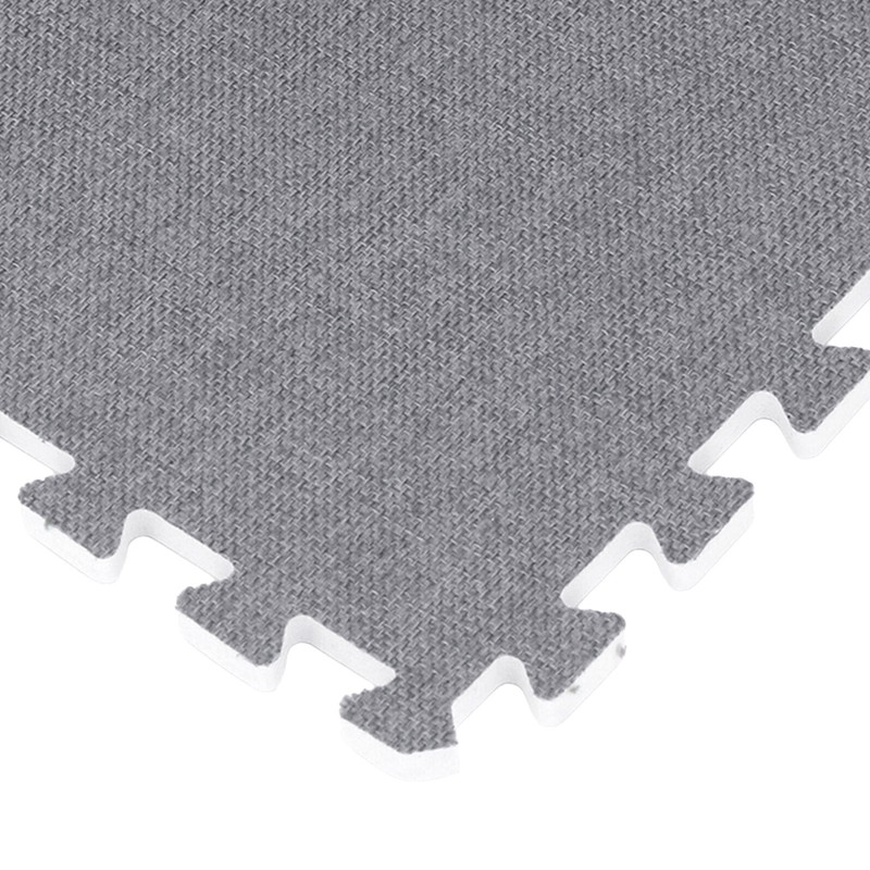 10pcs Cotton Linen Interlocking Carpet Tiles Anti Slip Floor Protection