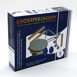 Children's Percussion Set, Children's Instruments, 8-Piece Wooden Tambourine, Triangle, Egg Shaker etc. - for Early Musical Education/Orff Instruments