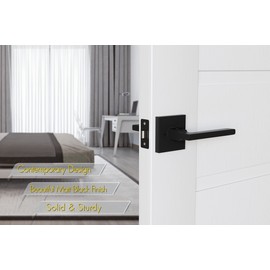 Avalon 0630 'Concord' - Modern Door Handle Lever Set in Matte Black Finish (Privacy/Passage)