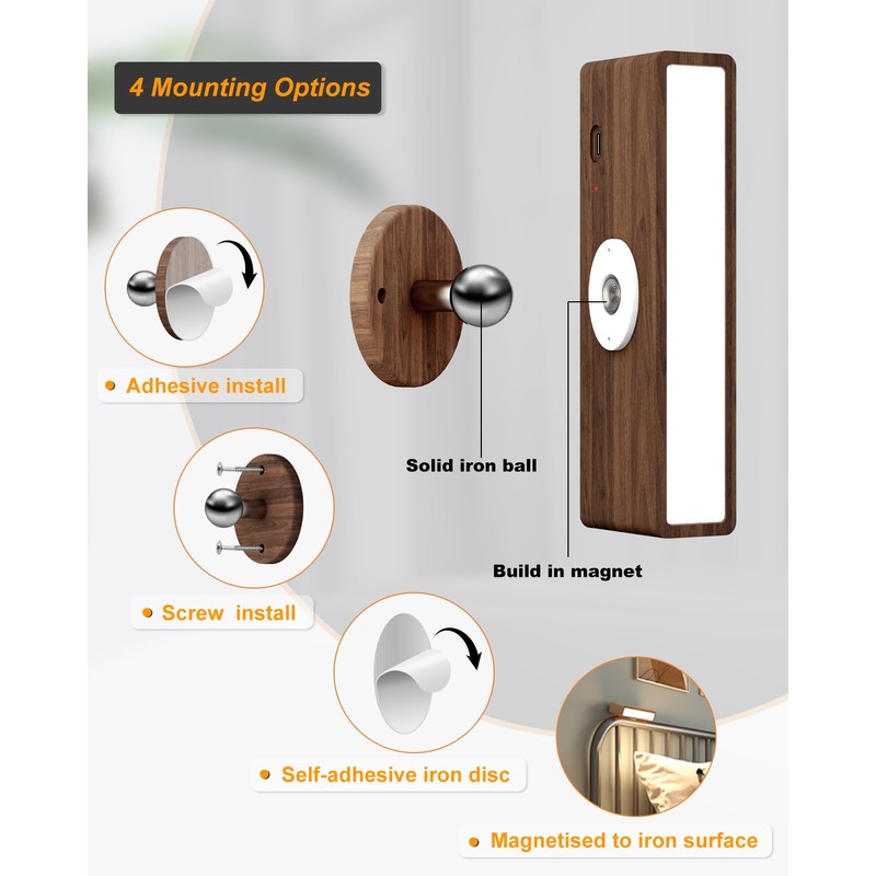 DetarZinLED Battery Operated Wall Sconces Set of 2,Rechargeable Wall Lights