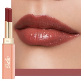 Oulac Glass Shine Red Lipstick for Women, 2 in 1 Tinted Lip Balm, Hydrated Juicy and Moisture Lip Color for Dry, Cracked and Chapped Lips, Vegan 2.2g/0.07oz (02)