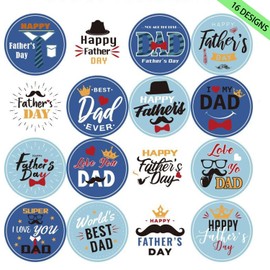 160PCS Happy Fathers Day Stickers Best Dad Stickers for Boxes Envelopes Cards Scrapbooking Fathers Day Gift Lables Stickers for Gift Tags Wrap Labels for Party Favors (Style 1)