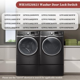 WH10X20821 Washer Door Lock Switch Replacement Part EG-380773.1 fit for GE Hotpoint Bosch 00648526, WH01X20823, GFWH1200H0WW, GFWS1700H1WW, GFW400SCK0WW, WFVC540SUC, WFVC5440UC, WFVC8440UC