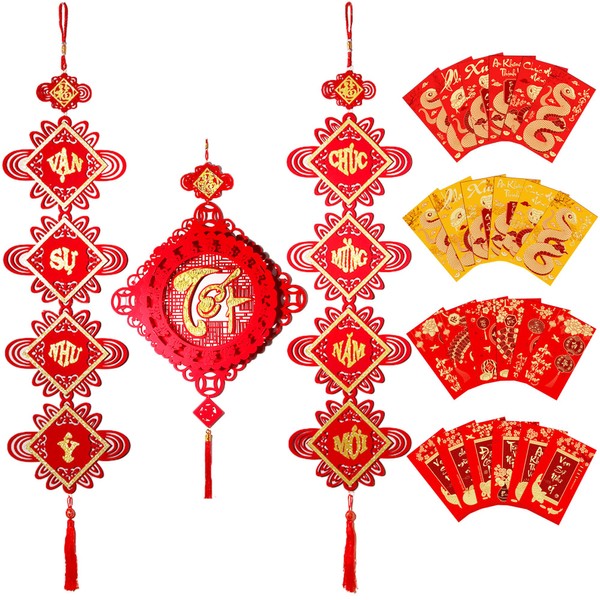 IRCOR TET Decorations 2024 Vietnamese with 24 Red Envelopes Vietnamese