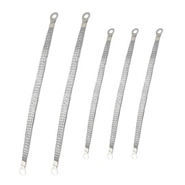 JUSTTOP 5 PCS Universal Automotive Ground Strap, 3Pcs 10"×1/2" & 2Pcs 13"×1/2" Braided Tinned Copper Engine Ground Strap, Professional Vehicle Grounding Straps with Ring Terminals