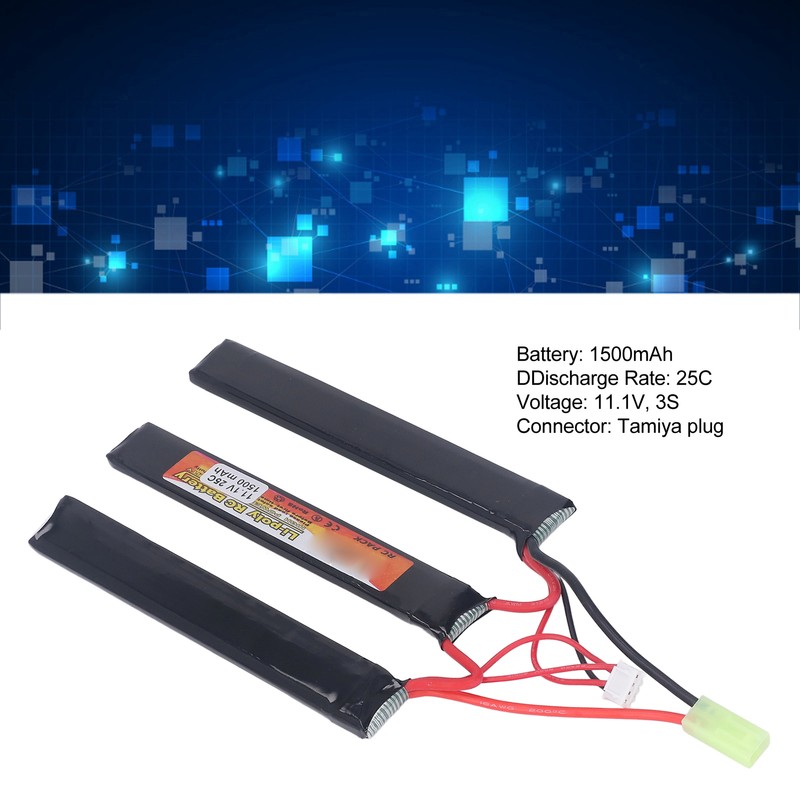 1500mAh Lipo Battery 25C Discharge Rate 11.1V 3S Lithium Cobalt