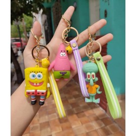 KH Llavero Caricatura Bob Esponja 3d Gancho Accesorio Cascabel