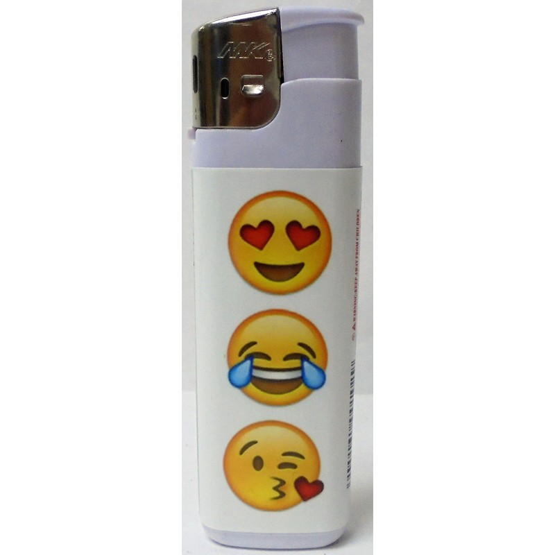 18 Assorted Emoji Designed Electric Lighters (Designs Randomly Selected) 1274Emoji-18