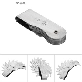 Radius Gauge Stainless Steel Radius Fillet Gauge External Internal Concave Convex Measuring Tool with Clear Marking(R25-50MM)