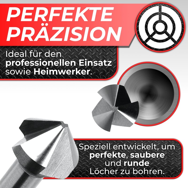 Woltersberger® 6-Piece TiN Coated Countersink Set 90° Diameter 6.3-20.5 mm