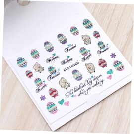 minkissy Easter Egg Chicken Nail Art Stickers Set 6 Sheets Semi Cured Gel Stickers Diy Decorations for Nails