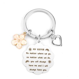 Hoosmoon Sister Gifts from Sister Brother, Sister Keyring, Sister Christmas Gifts, Presents for Sister, Big Sister Birthday Gifts, Special Sister Graduation Gifts