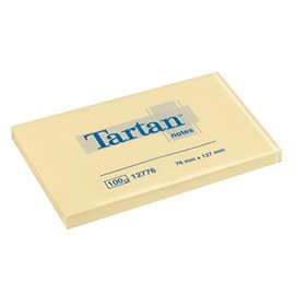 Tartan 012776 sticky note notes (127 x 76 mm, 1 block of 100 sheets) yellow, 1 piece