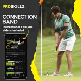 PROSKILLZ UK Pro Swing Golf Connection Band + Free Access To Tutorial Videos! Ultimate Wrist Stability Band for Perfect Swing Mechanics & Performance Enhancement – Suitable For All Skill Levels