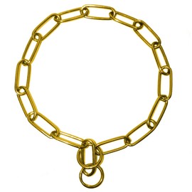 Platinum Pets Coated Fur Saver Chain Training Collar, 19-Inch by 3mm, Gold