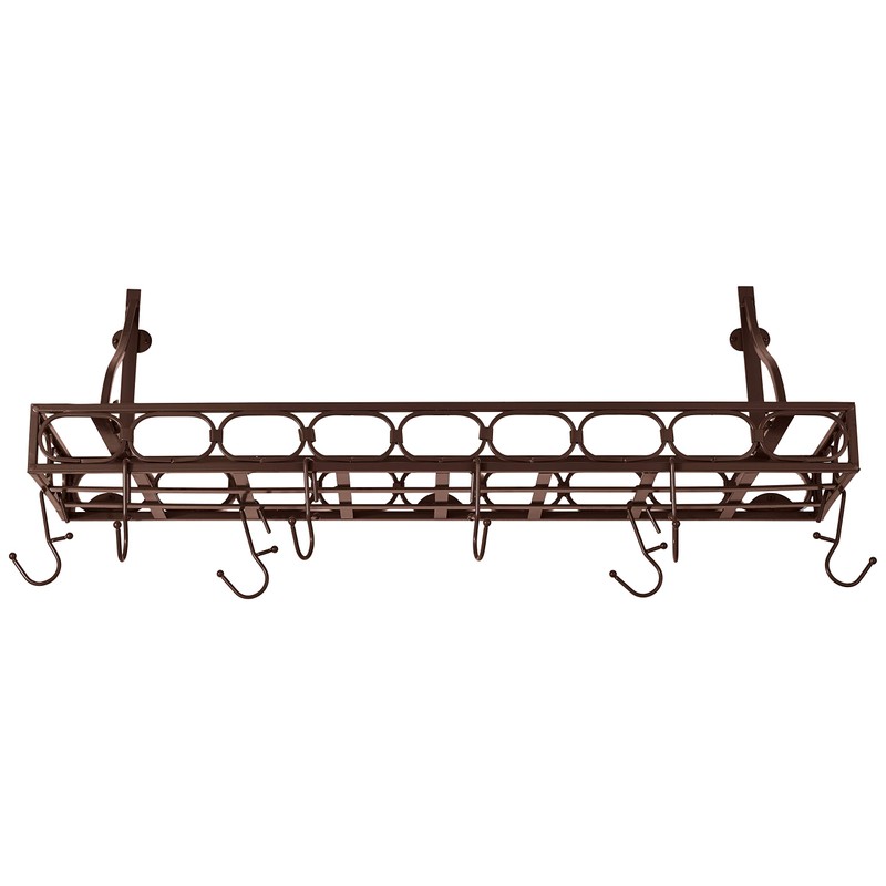 Old Dutch Bookshelf Pot Rack, 36.25x9x12, Bronze