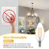 Ascher E12 Candelabra LED Light Bulbs 60 Watt Equivalent, Warm