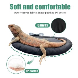 MiOYOOW Bearded Dragon Bed, Soft Car Lizard Sleep Mat with Suction Cup Reptile Sleeping Bed for Reptile Geckos Hamsters Birds