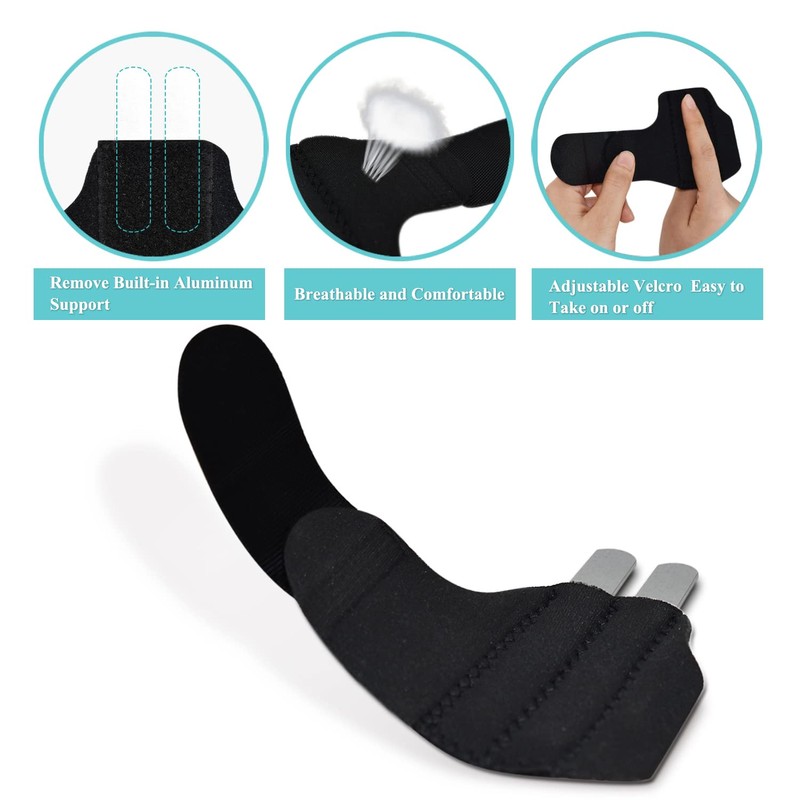 Upgraded Finger Splint Finger Buddy Splints with 2 Metal Bars,