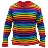 Gheri Colorful Knitted Multicolor Wool Sweater Black Striped Rainbow Large
