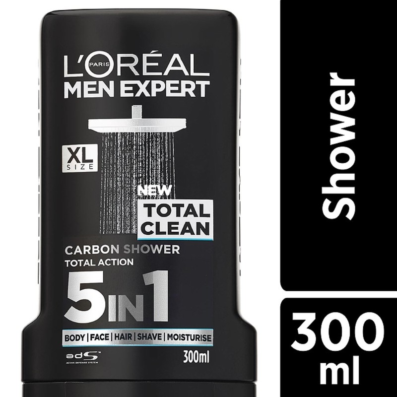 L'Oreal Men Expert Total Clean Shower Gel, 300ml, Packaging may