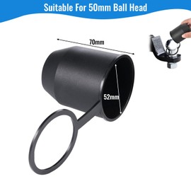 Towing Hitch Protective Cap with Locking Ring, Pack of 2, Towing Hitch Cover, for 50 mm Ball Head Trailer Hitch Cap, for Car, Motorhome, Trailer Ball Head Protection (Black)