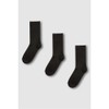 JAJU [JAJU] Women's Modal Rolled Top Long Socks 3-Pack_Black