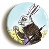 Ozorath ALICE IN WONDERLAND WHITE RABBIT BADGE BUTTON PIN (1inch/25mm