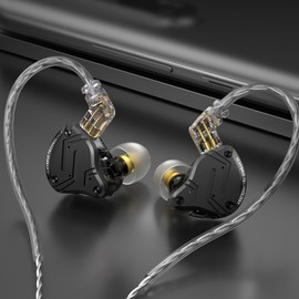 KZ ZS10 Pro X Auriculares Intrauditivos, 1DD 4BA Estéreo HiFi con Cable Monitores de Oído Cancelación de Ruido Auriculares con Cable Auriculares Controlador Híbrido Dinámico para