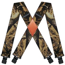 Tirantes de camuflaje para hombre, clips resistentes, tirantes de caza y trabajo, tirantes de 2 pulgadas para hombre