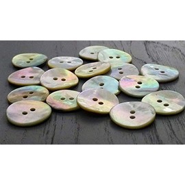 White Natural Mother of Pearl Buttons 11mm, 15mm, 18mm, 20mm or 28mm - Pack of 10pcs (15mm)