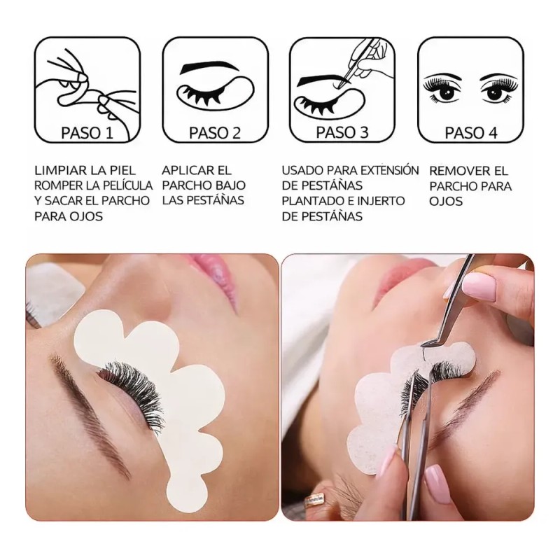 100 Pares Parches Hidrogel Media Luna Para Pestañas