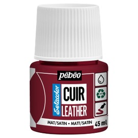 PEBEO - Setacolor Leather - Acrylic Paint for Leather and Faux Leather - Customization Bag, Shoe, Sneaker - Resistance to Scratches, Wrinkles, Rubbing - Matt/Satin - Deep Red - 45 ml