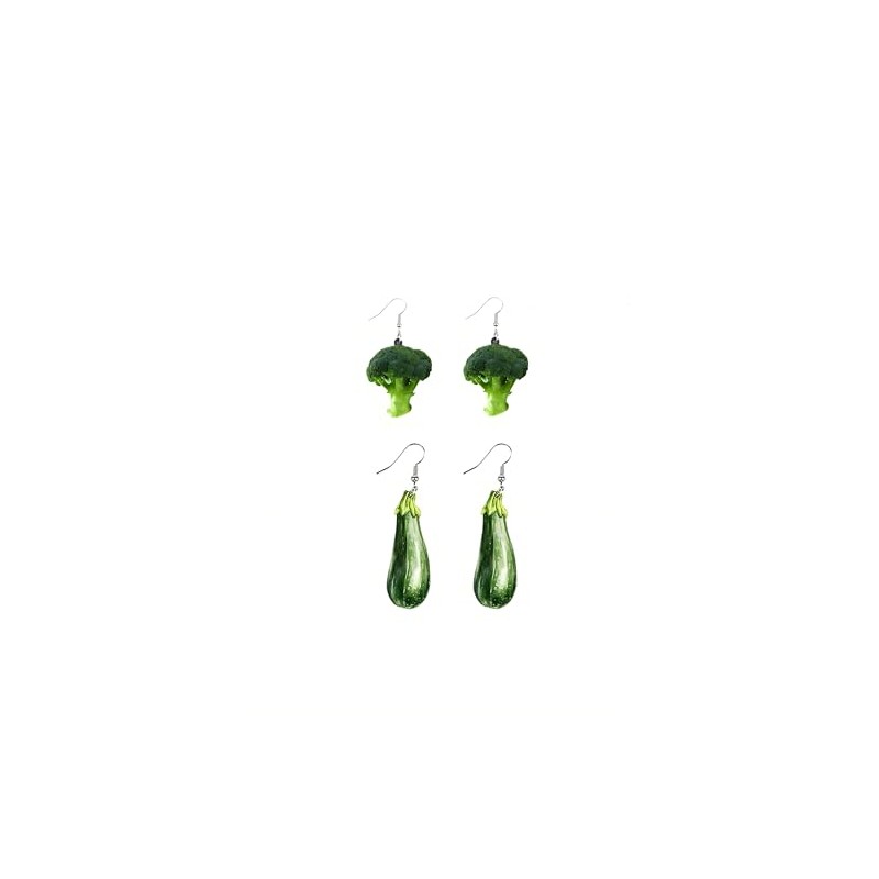 2PC Cute Vegetable & Fruit Earrings Acrylic Realistic Vegetable &