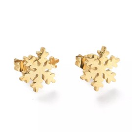 Unbranded Snowflake Stainless Steel Pendant Necklace Earrings Lobster Christmas 20" Z789