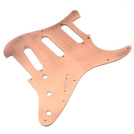 Alnicov SSS 11 Hole Strat Metal Guitar Pickguard Aluminum Scrach Plate for USA/Mexican Standard Strat Modern Style Guitar,Bronze