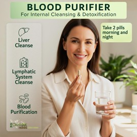 Dimmak Herbs Blood Purifier & Lymphatic Cleanse- Systemic Detox Supplement for Skin, Liver, & Immune Health- Organic Andrographis & Coptis Herbal Formula- Vegan, Non-Laxative- 100 Capsules