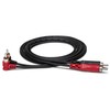 HOSA CRA-202R Dual RCA to Dual Right-angle RCA Stereo Interconnect,