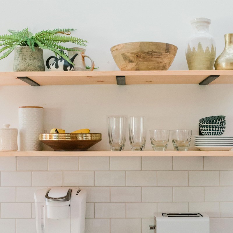 MLOQI Pack of 2 Shelf Brackets, Black, Shelf Bracket, Heavy